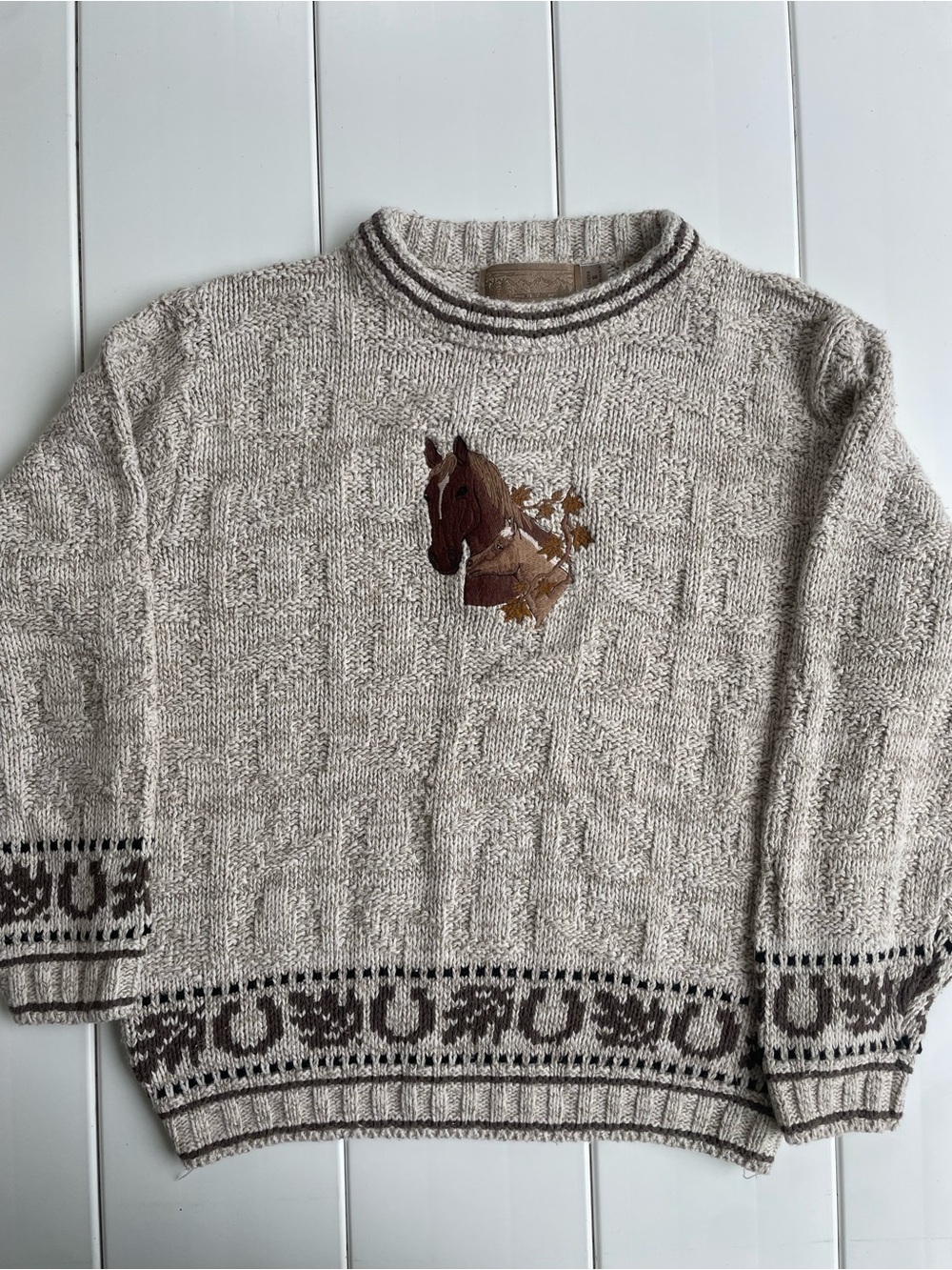 Shenandoah Chunk Knit Horse Sweater, Size S